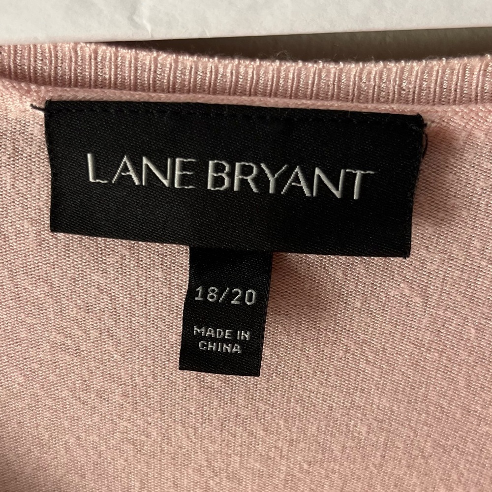 Lane Bryant Soft Pink striped Knit Top 18/20 - Picture 2 of 3